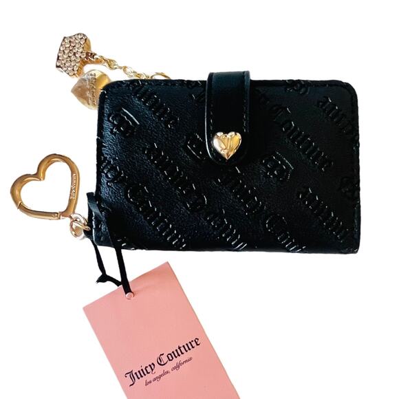 Juicy Couture Handbags - NEW Juicy Couture Not Your Babe CARD WALLET Handbag Crown Heart Charms Key Ring